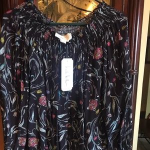 Nicole Miller Artelier Women's P Navy Pleasant Blouse NWT